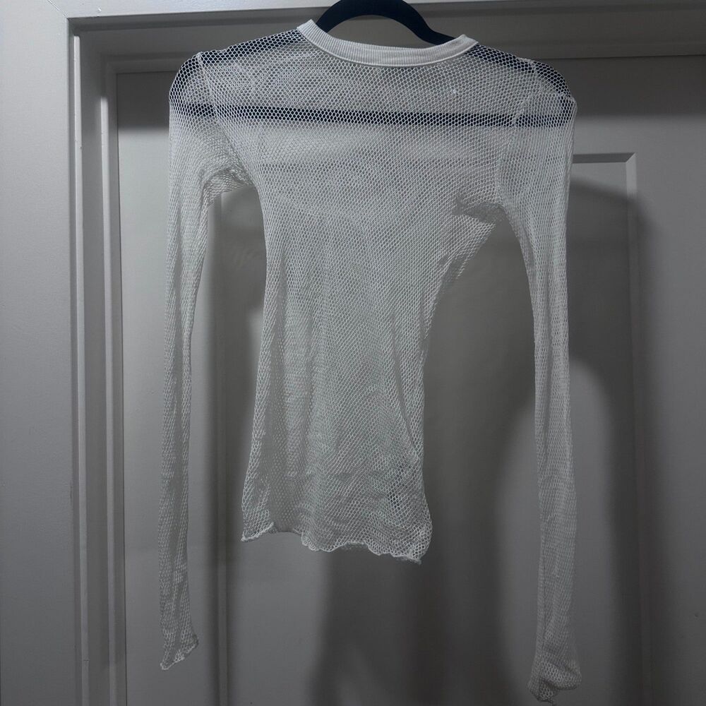 Out From Under White Fishnet Longsleeve Top
